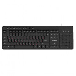 SVEN KB-C3060, Keyboard, Waterproof construction, 113 keys, 9 shortcut key, 1.5m, USB, Black, Rus/Ukr/Eng